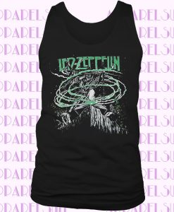 Vtg Led Zeppelin Mens Black Green Wizard Myth Gem Distressed 1992