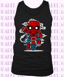 Cute Funny Spider Man Character Riding a Motorcycle