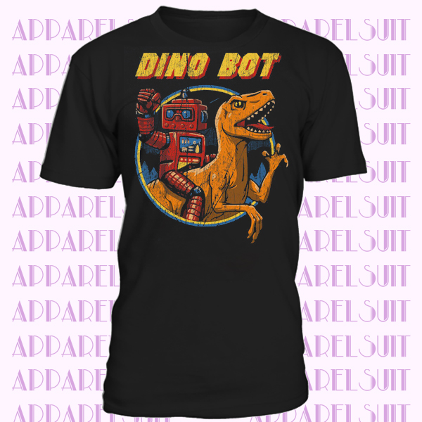 Dino Bot Long Sleeve T-Shirt Nerd Robot Gamer Games Gaming Robots Dinosaur Fun
