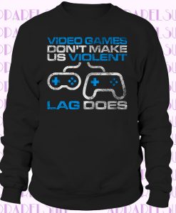 GAMES DON'T MAKE US VIOLENT MEN LONG SLEEVE Fun Symbol Lag does