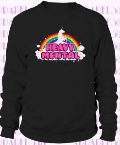 HEAVY MENTAL Girls Rainbow Metal Unicorn Music Black Death Trash