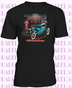 Hot Rod Garage T-shirt Historic Route 66 Old School Drag Racing Men's Tee