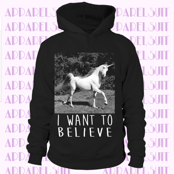 I Want To Believe Unicorn Cool Funny Retro