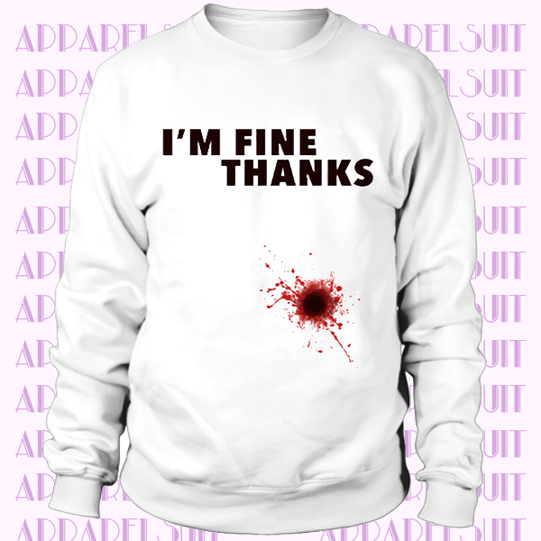 Long Sleeve Shirts I'm Fine Letters Printed