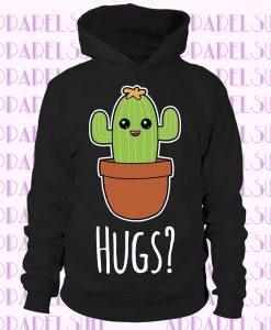 Novelty Cactus Wants Hugs Design Cartoon Cute Joke Plant