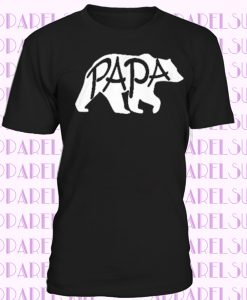 Papa Bear Hand lettered Typographic Design Gift for Dads