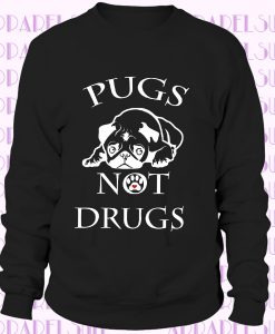 Pugs Not Drugs Funny Cute Tee Animal Dog Puppy