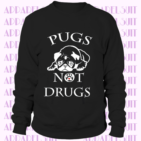 Pugs Not Drugs Funny Cute Tee Animal Dog Puppy