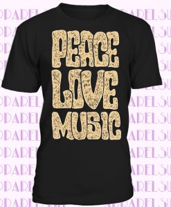 Retro Design Of Peace Love Music