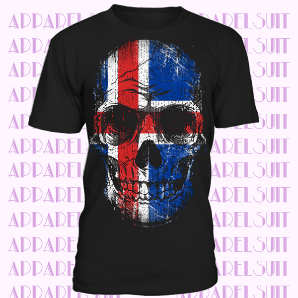 Skull Island - Iconic Em Iceland Flag Skull Football Handball