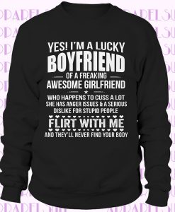 I'm A Lucky Boyfriend From Awesome Girlfriend Funny Boyfriend Tee Gifts