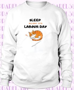 Ladies Funny Cat Happy Labor Day