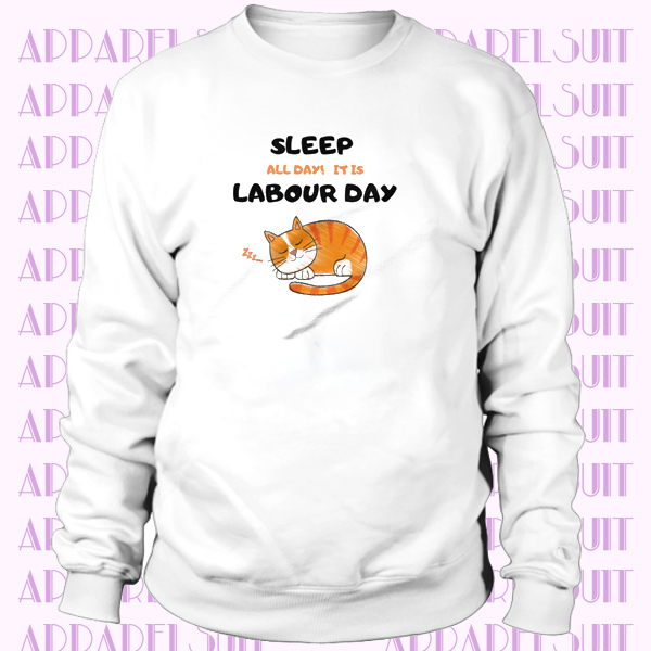 Ladies Funny Cat Happy Labor Day