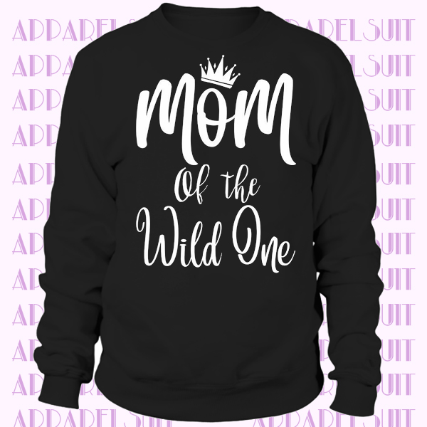 Mom of the Wild One Long Sleeve Funny Matching Family Birthday