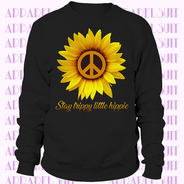 Stay Trippy Little Hippies Peace Sign Sunflowers