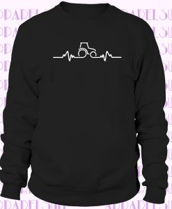 Tractor Heart Beat Pulse Funny Farmer Farm Labour Day Gift Adults Top