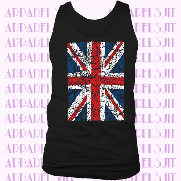 Union Jack Muscle Shirt United Kingdom Distressed British Flag