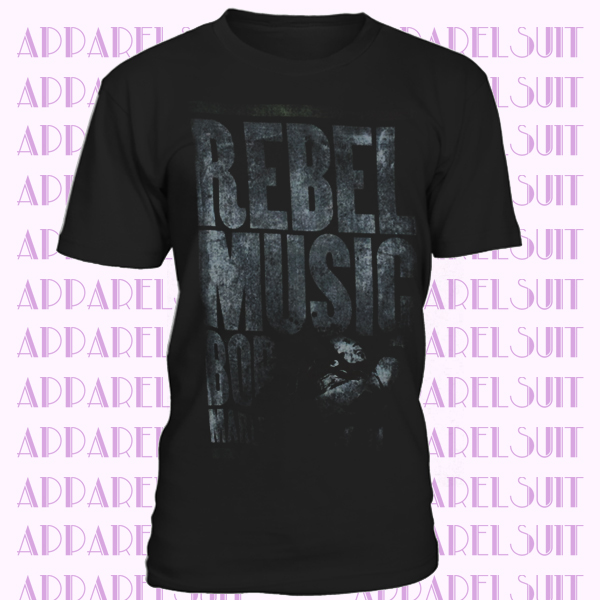 Bob Marley Rebel Music Distressed Black