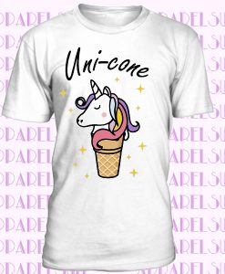 Fantasy Joke T Shirt Uni-Cone Ice Cream Unicorn Pun Mythical Funny Cute