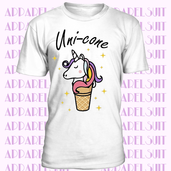 Fantasy Joke T Shirt Uni-Cone Ice Cream Unicorn Pun Mythical Funny Cute