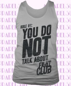 Fight Club First Rule retro 90s movie graphic printed sports grey