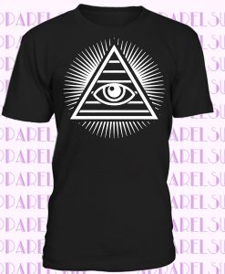 ILLUMINATI MENS T SHIRT PYRAMID EYE MASON ALL SEEING DISOBEY NEW WORLD