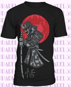 Japanese Samurai red moon ronin warrior