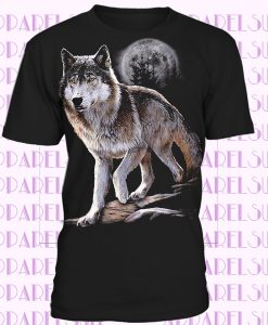 TEE SHIRT NOIR Haute Qualité. LOUP WOLF