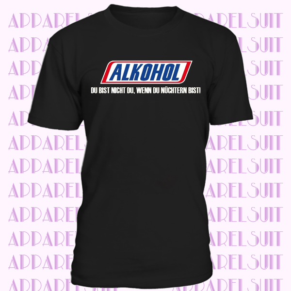 Alkohol Shirt Herren Geschenk Kult Fun Trinken Drink