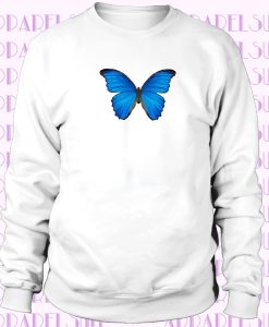 Blue Butterfly Illustration CSweatshirt