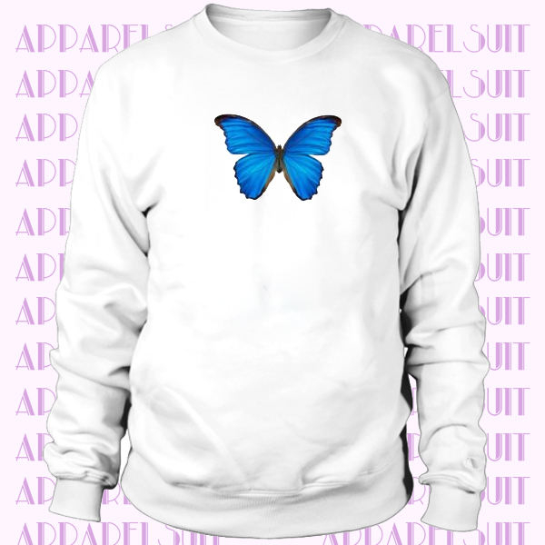 Blue Butterfly Illustration CSweatshirt