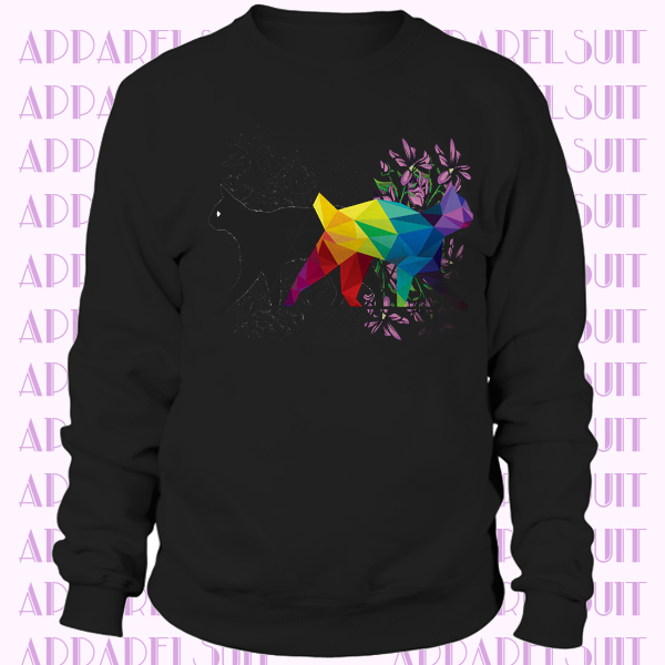 Cat Contrast Art Womens Sweatshirt