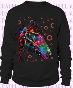 Colorful Horse head Ladies Great gift for horseman Sweatshirt