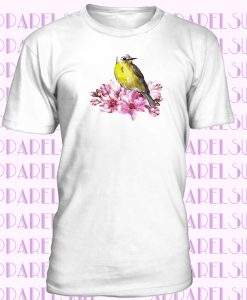 Cute Bird Cherry Blossom Flowers T-shirt