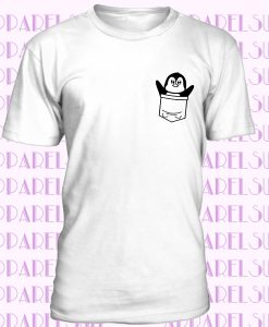 Cute Penguin Pocket Print Design T-shirt