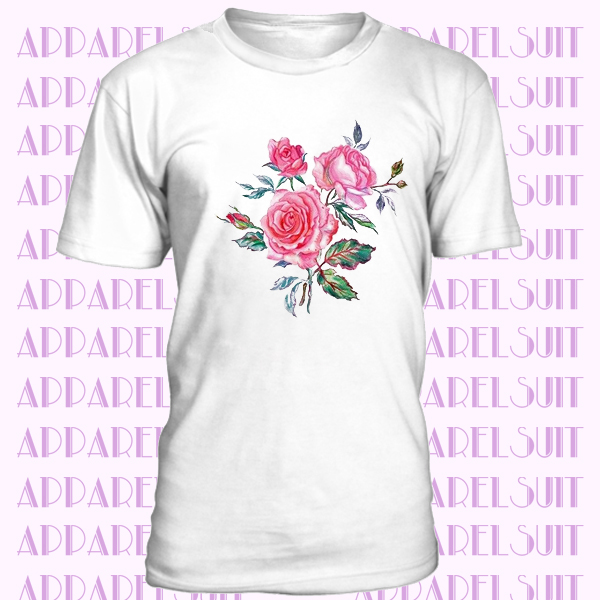 Cute Pink Lovely Rose Flowers Women's T_shirt