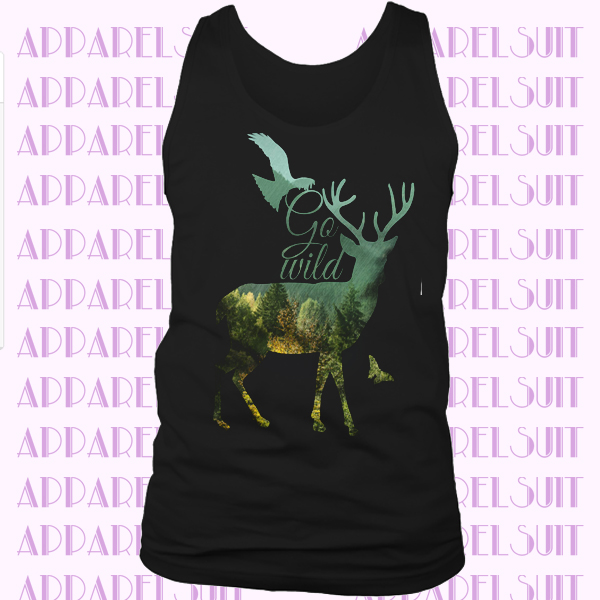 Deer Eagle Animal Nature Womens Tanktop