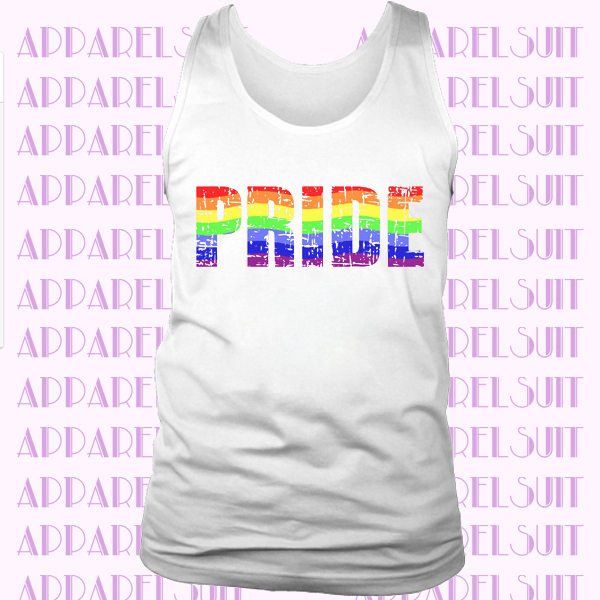 LGBTQ Gay Pride Rainbow Distressed Tanktop