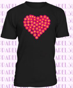 Lovely Flower Heart Ladies Cute BouqetT-shirt