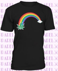 Marijuana Leaf Pot End Of The Rainbow Beautiful Flower Womens T-shirt