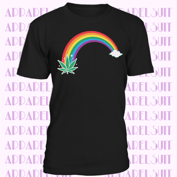 Marijuana Leaf Pot End Of The Rainbow Beautiful Flower Womens T-shirt