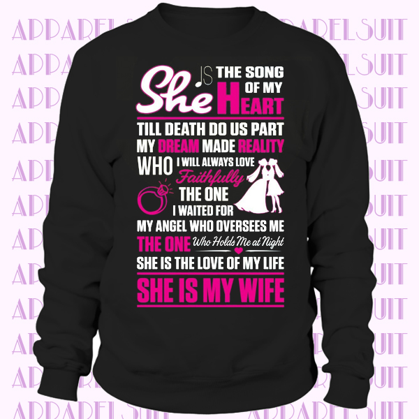 Marriage Wife Love Girl Woman Bride Cool Funny Joke I love my Wife Sweatshirt