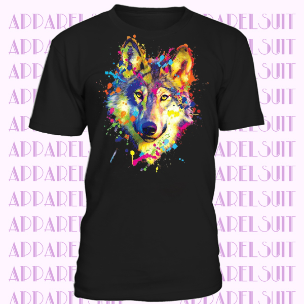 Neon Wolf Head T-shirt