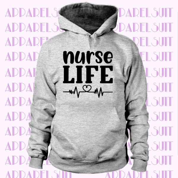 Nurse Life Heartbeat Letters Hoodie