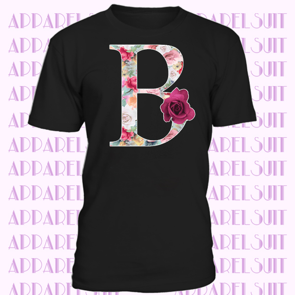 Personalized Letters Coloured Alphabet Your Nome Flowers Summer Fashion T-Shirt