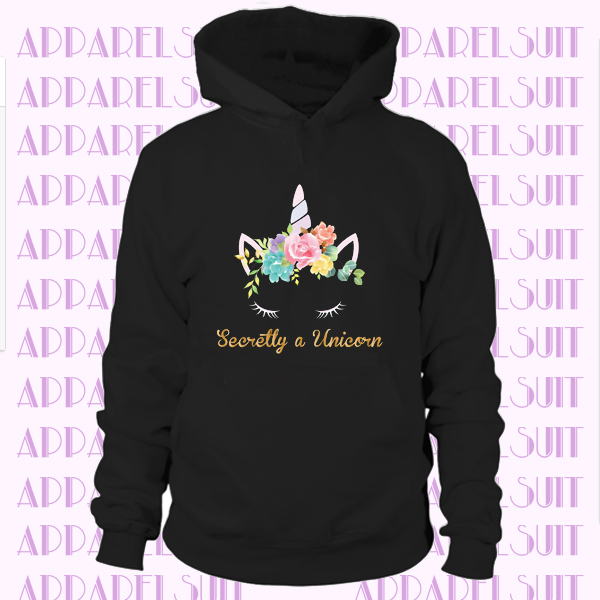 Secretly a Unicorn with Rainbow Flowers Hoodie