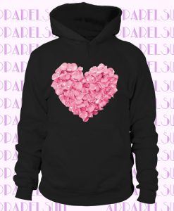 Sweet Pink Heart Flower PetalsHoodie