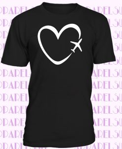 Travel Plane Heart Love T-SHIRT