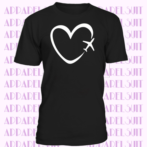 Travel Plane Heart Love T-SHIRT