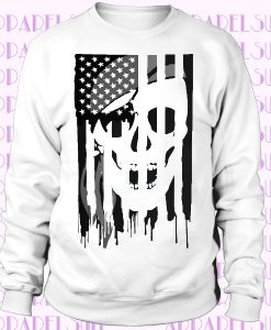 Warrior Shirt American Military - Flag USA Skull Terrifying